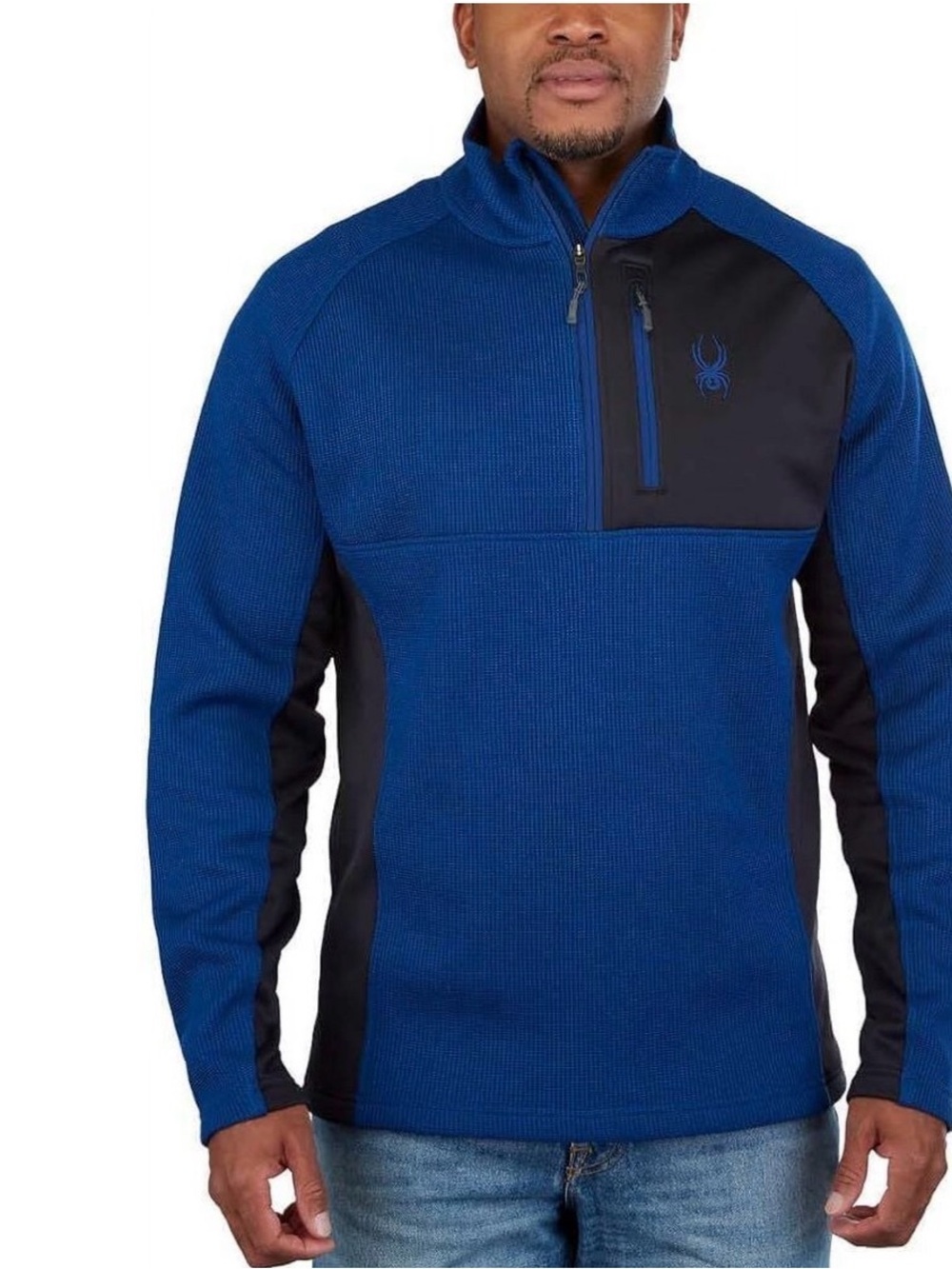 Spyder Constant 1/4 Zip Sweater Fleece Pullover Blue Gray Mens M Style 229517